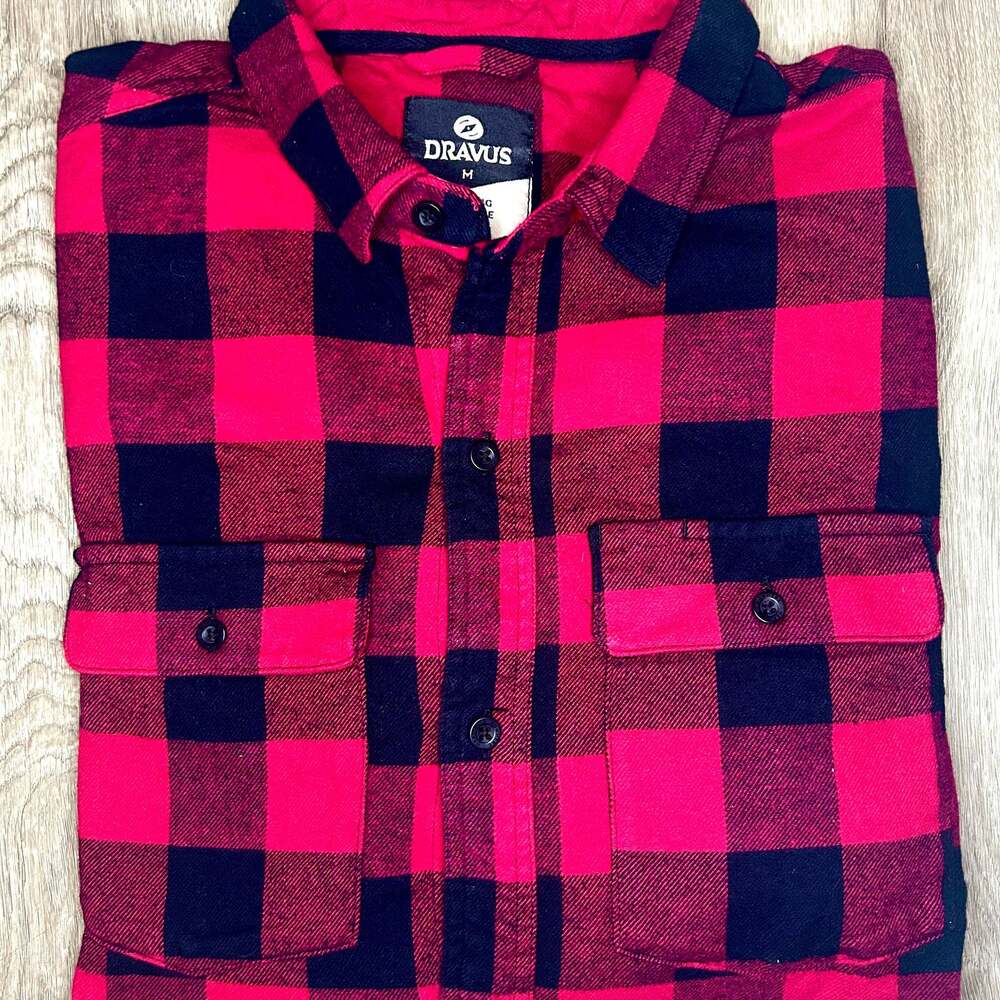Dravus Red/Black Flannel Button Down Cotton NWT Lumberjack Medium